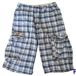 Urban Pipeline Shorts Longer Length Plaid Cargo Cotton Men's Size 29 Reg 29x14